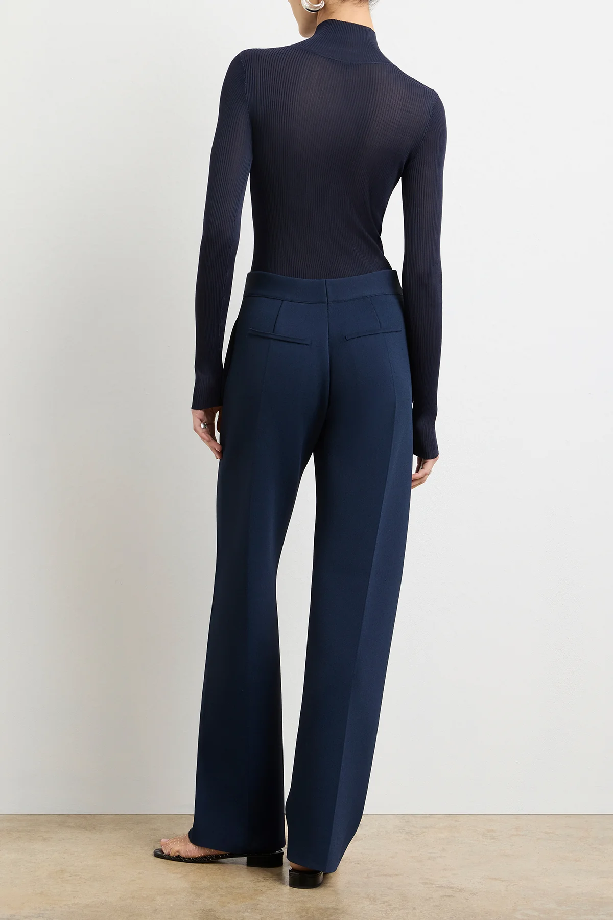 The Cecily Knit Trouser in Navy - Image 4