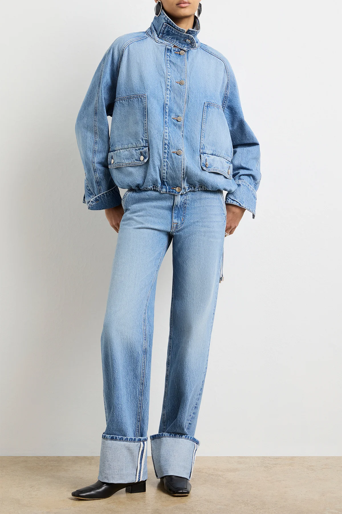 The Harper Balloon Jacket in Vintage Wash Denim - Image 3