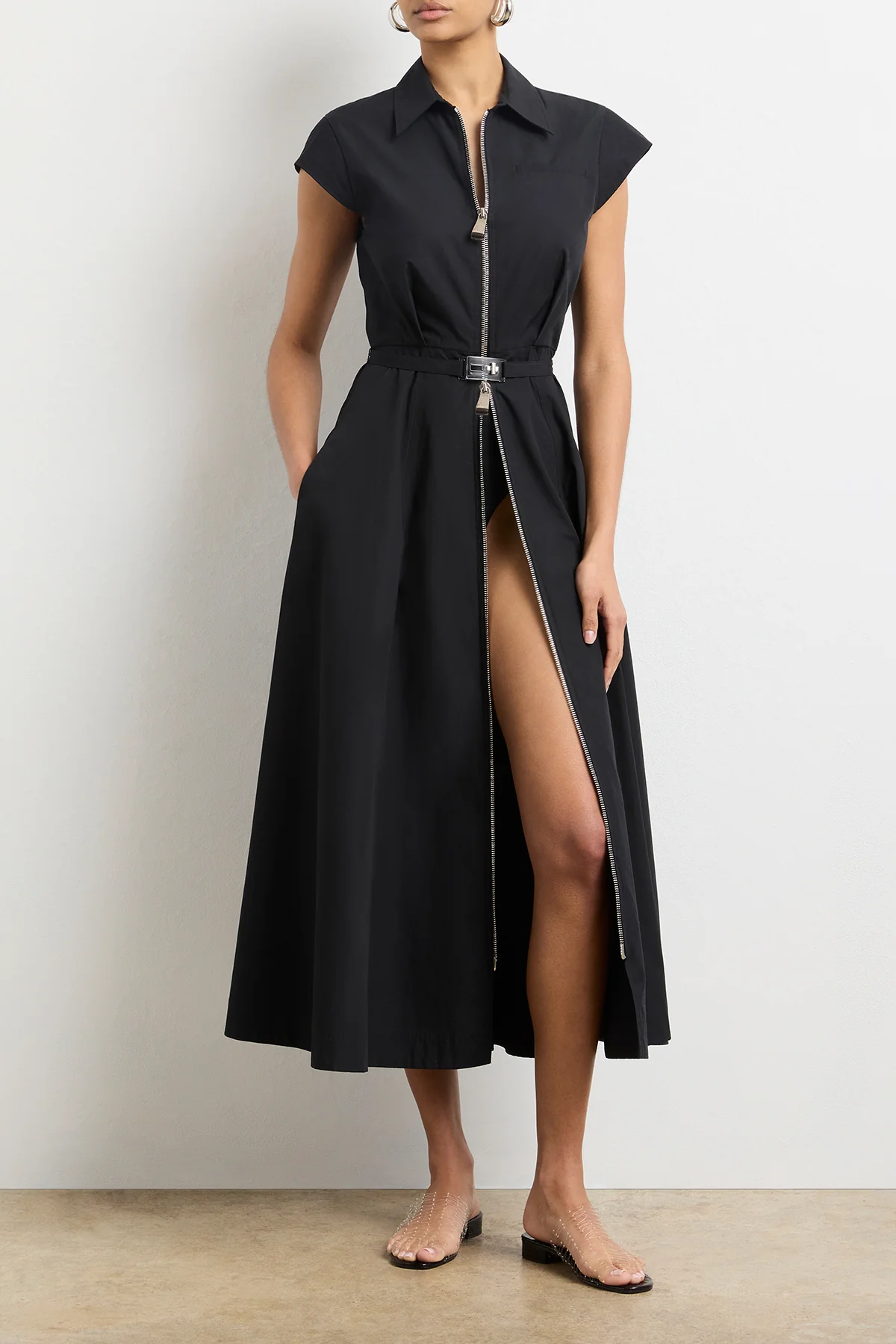 The Jace Short Sleeve Collared Dress in Black - Image 4
