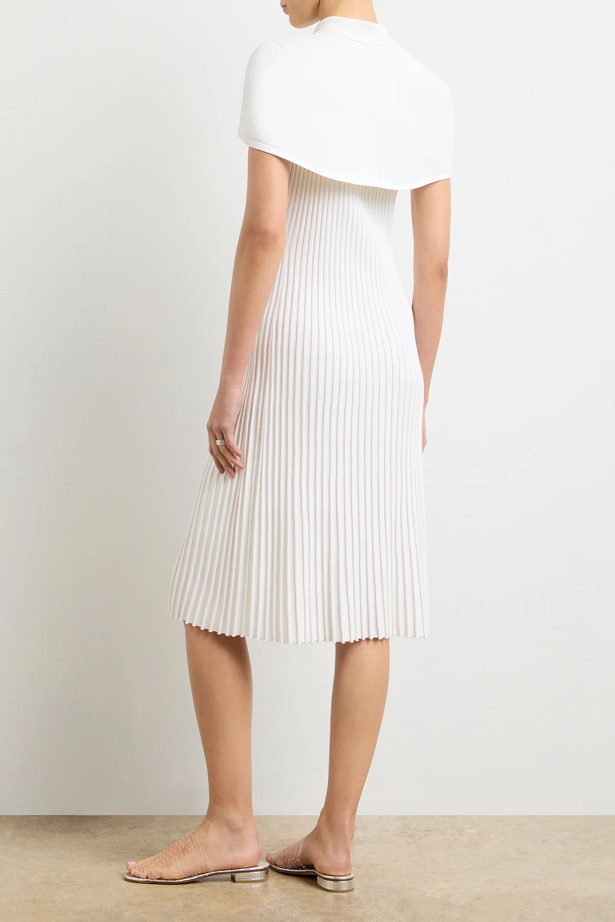 The Joyce Midi Polo Dress in White - Image 4