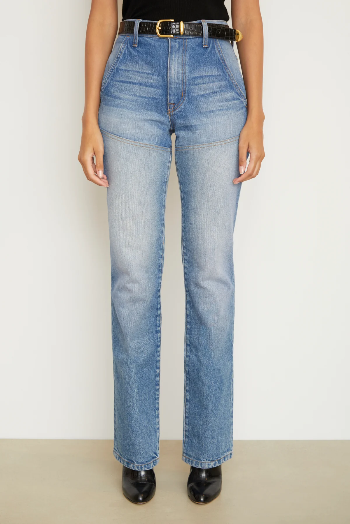 The Wyatt Two Toned Denim in Indigo and Vintage Blue - Image 4