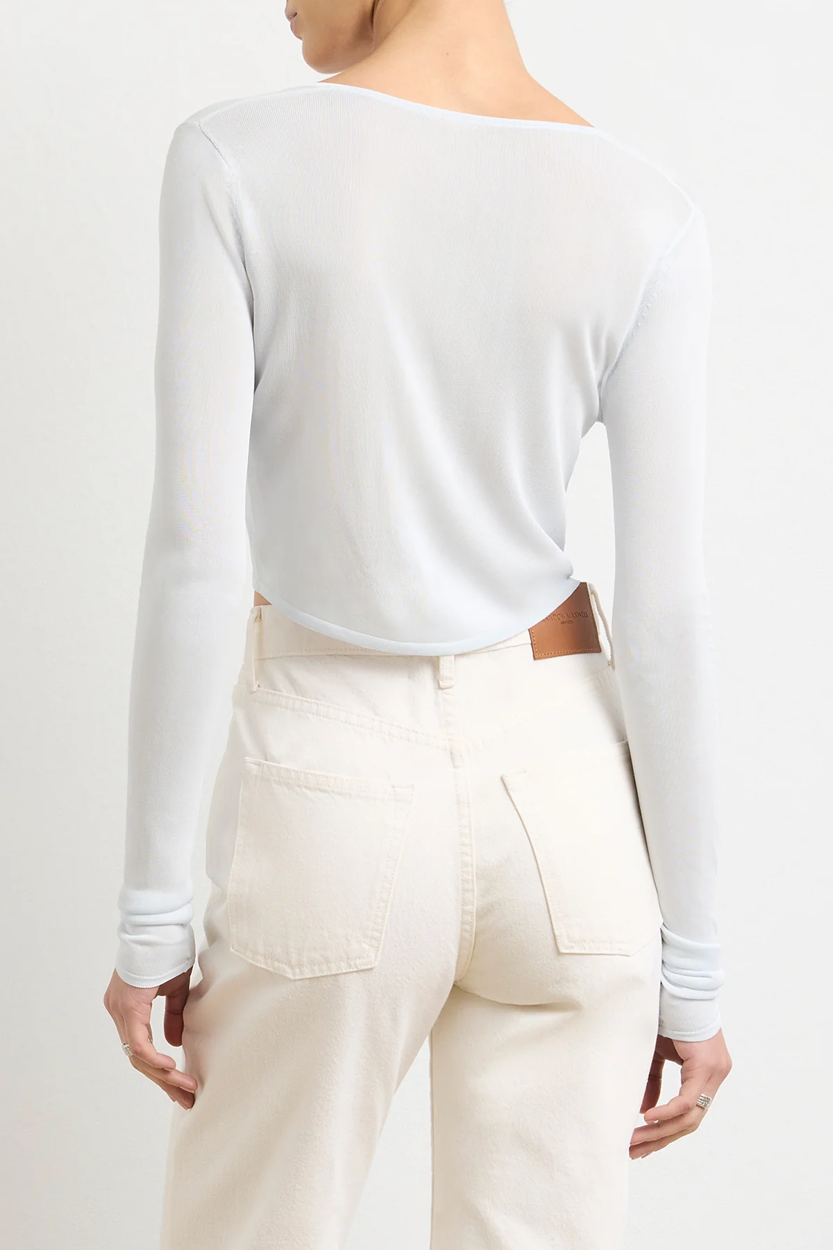 The Wylder Cropped Henley in Ice Melt - Image 4